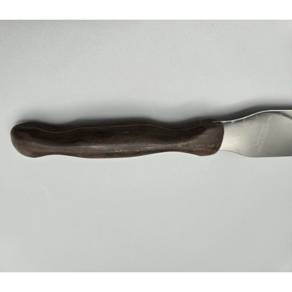 Vintage CUTCO 1028 Cake Icing‎ Spatula Spreader Knife Classic Brown Swirl Handle
